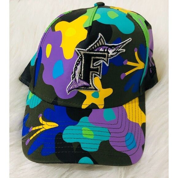 New Era Marlins AF Floral Adjustable Snapback Men's Cap Multicolor One Size - Picture 3 of 8